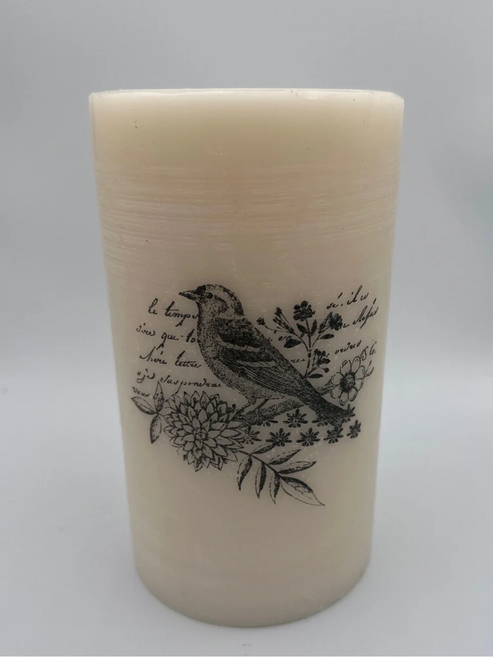 Unbranded Cream Decorative 7” Tall Bird Classic Pillar Candle